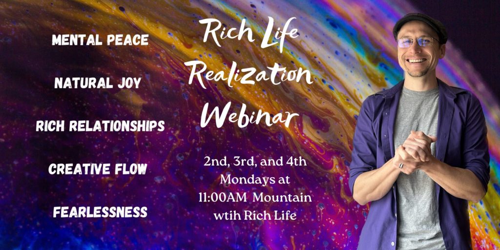This image showcases rich life realization webinars
