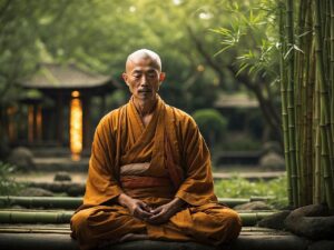 Showing a master in meditation